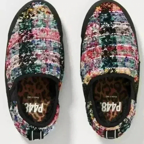 P448 LABY NEW!! Anthropologie Slipper Multicolor EU 38 US 7.5 Tweed Slip-On - Picture 2 of 4